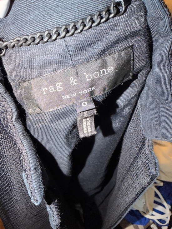 rag & bone Black Collarless Tailored Blazer - Picture 10 of 11